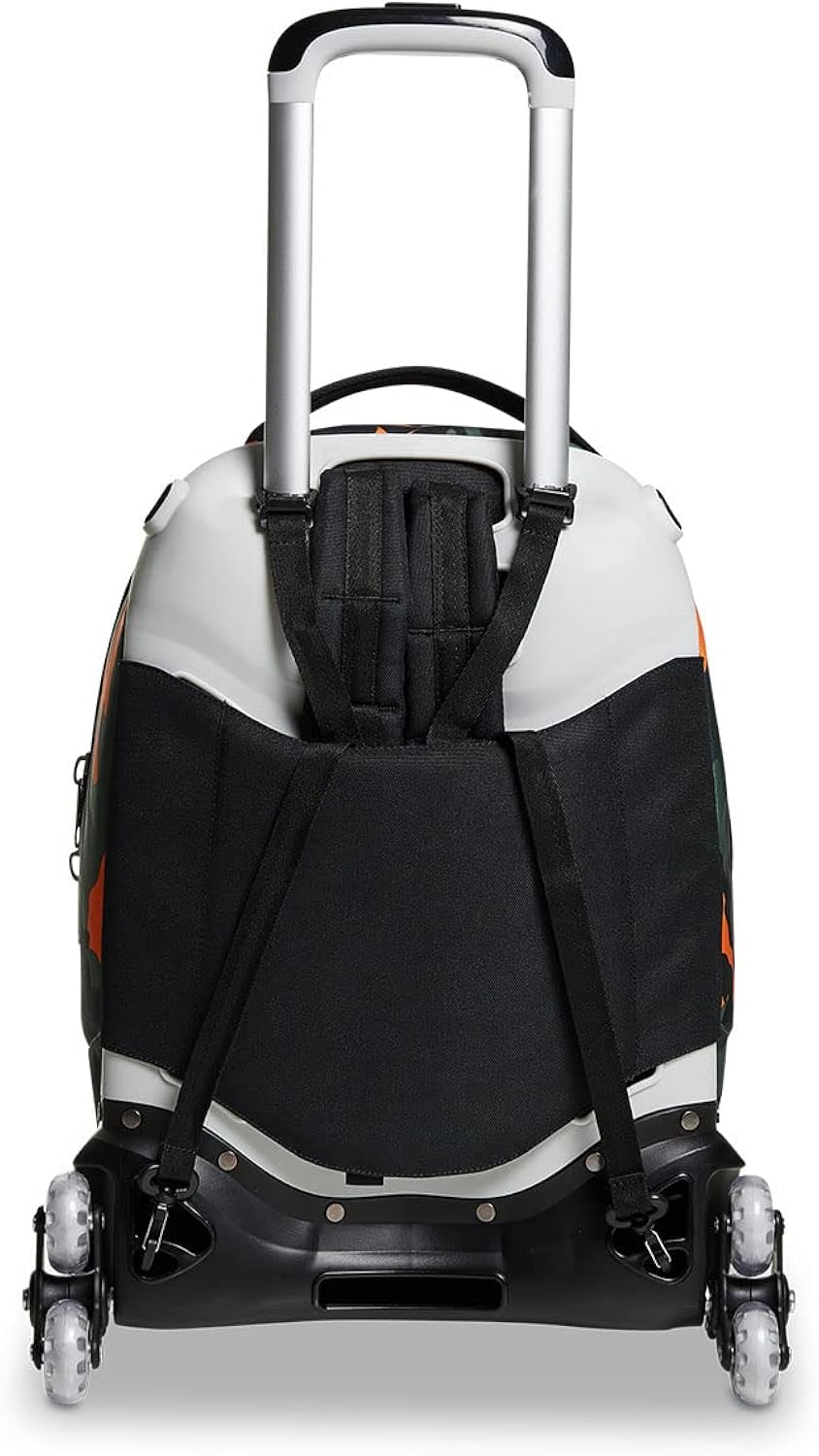 Trolley Scuola Seven Jack 3 Ruote - Camoupix Boy Bambino - Zaino Sganciabile - Doppio Uso - Arancione, Verde Militare