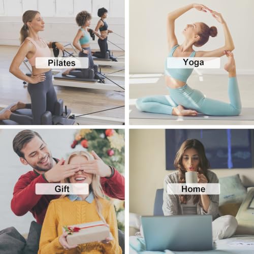 Image of Toes Home Pilates Socks for Women with Non Slip Grippers, Yoga Crew Socks for Barre Hospital Sticky Slipper Socks 4 Pairs