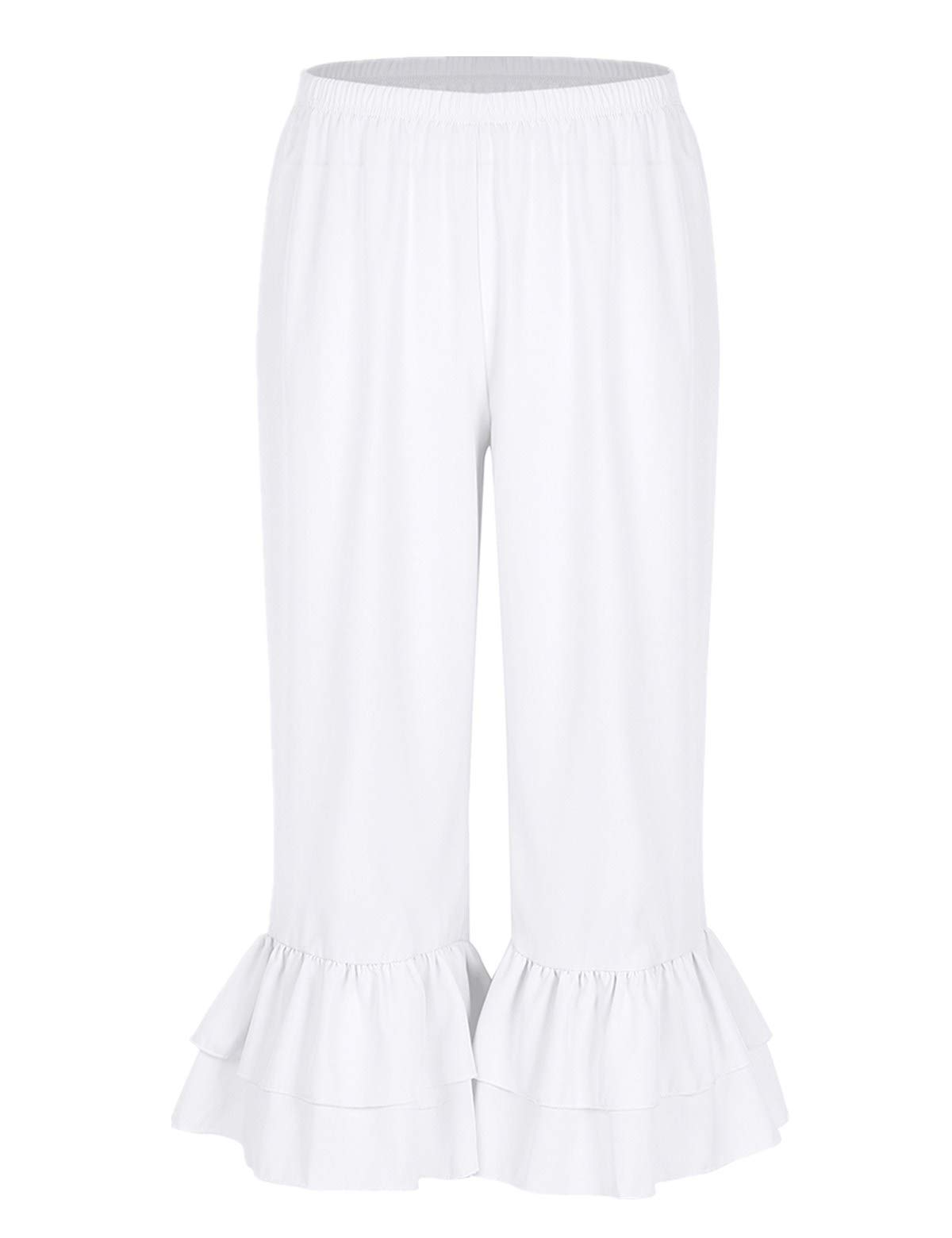 Womens Victorian Renaissance Ruffle Bloomers Capri Underpants Pantaloons Fancy Dress Loungewear