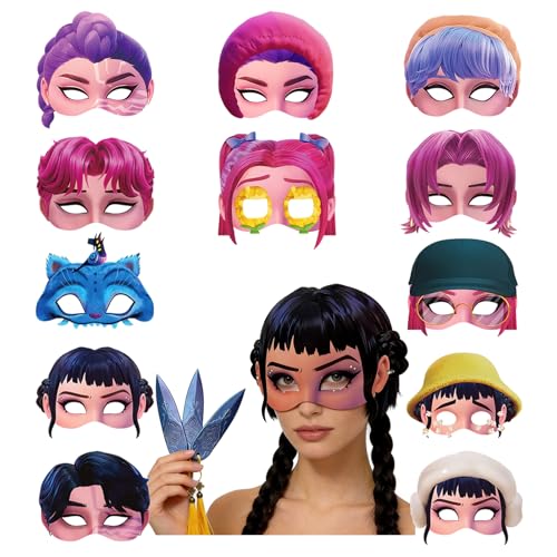 WANHUHOU 12 Pcs Masks + 3 Pcs Dagger Weapon for Costume Weapons for Hunter Zoey Cosplay - Anime Cosplay Merch Party Toys