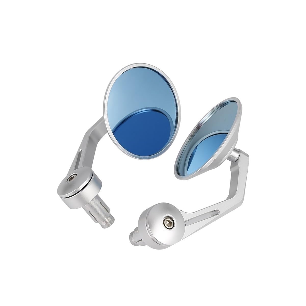 Retrovisor manillar scooter Espejos retrovisores CNC plateados de 7/8" y 22 mm para manillar motocicleta, para izquierda derecha