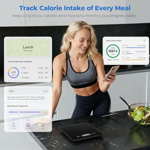 Image of SLO Digital Kitchen Weighing Scale 5kg | 1g High Precision | g /ml /oz /lb Units | Tare Function | Ultra Slim Design | LCD Display | Auto Off | 5 Years Warranty (Black)