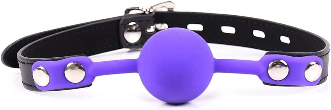 Bondage Toys Open Mouth Silicone Ball Gag for Sex, BDSM Bondage Restraints Sex Gag Muzzles (Purple-1)
