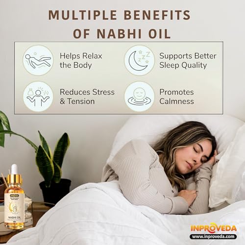 Image of Sleep-Inducing Stress Relief Nabhi Oil | for Relaxation & Deep Sleep & Stress Relief | Ayurvedic Multi Benefit Belly Button Oil for Daily Wellness & Relaxation | नाभि तेल | Pack of 2 x 30ml=60ml