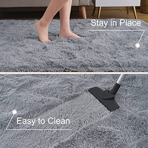 St. Bridge Grey Runner Rug For Bedroom 2X4 Feet, Fluffy Shag Area Rugs For Living Room Nursery, Fuzzy Furry Bedside Rug For Kids Baby Room, Modern Indoor Comfy Plush Carpet Decor #TOP4