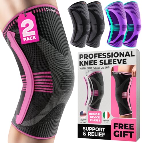 DR. BRACE ELITE Knee Brace with Size Stabilizer (2 Pack) Knee Brace for Women & Men, Workout,...