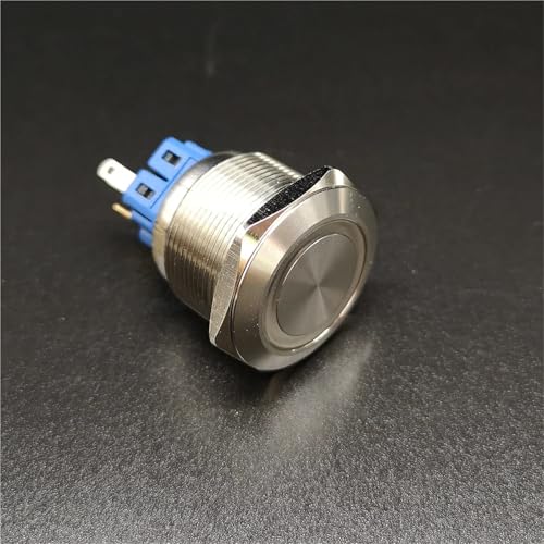 Interrupteur bouton-poussoir momentané 25mm 6V à LED blanche 1NO1NC - 4