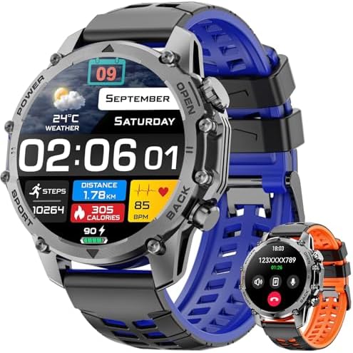 Smart Watch for Men Women(Calls/Answer) 1.52'' Military Smart Wat...