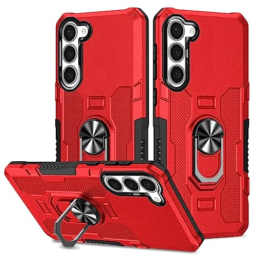 Coque résistante aux chocs pour Samsung S23 Plus avec anneau rotatif et protection PC rigide