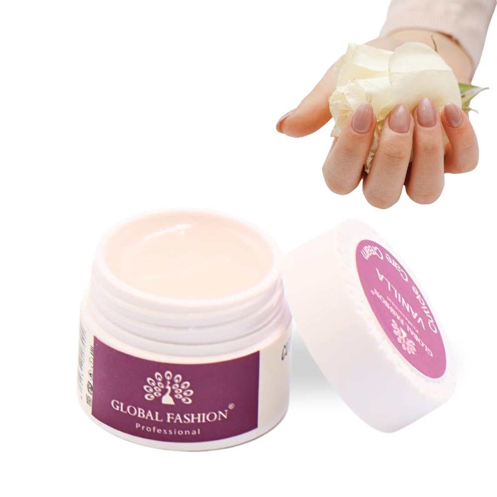 GLOBAL FASHION Professional Nourishing Cuticle Cream with Vanilla 5 - Strengthens Dry, Brittle Nails & Softens Cuticles - by | (Vanilla 5g)