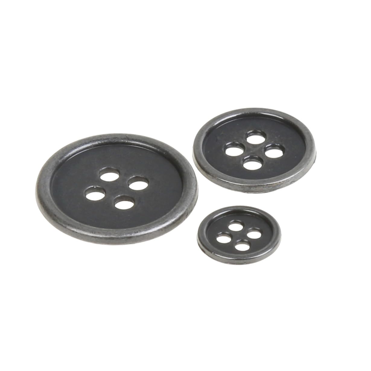 COTOWIN Antique Silver Metal Sew on Sewing Buttons, 4-Hole Buttons, Pack of 10 (Antique Silver, 22MM)