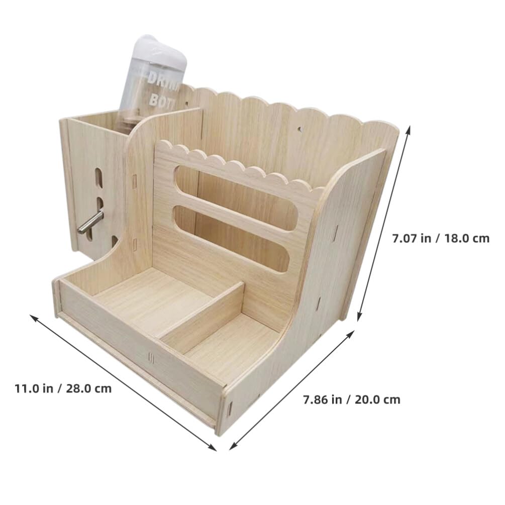 Housoutil Mangiatoia Per Conigli in Legno Resistente All Usura Supporto Da Pavimento Comodo Per Uso Quotidiano Mangiatoia Multifunzione Per Gabbie