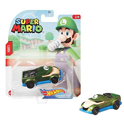 Hot Wheels Character Cars Super Mario - Luigi miniatura 3