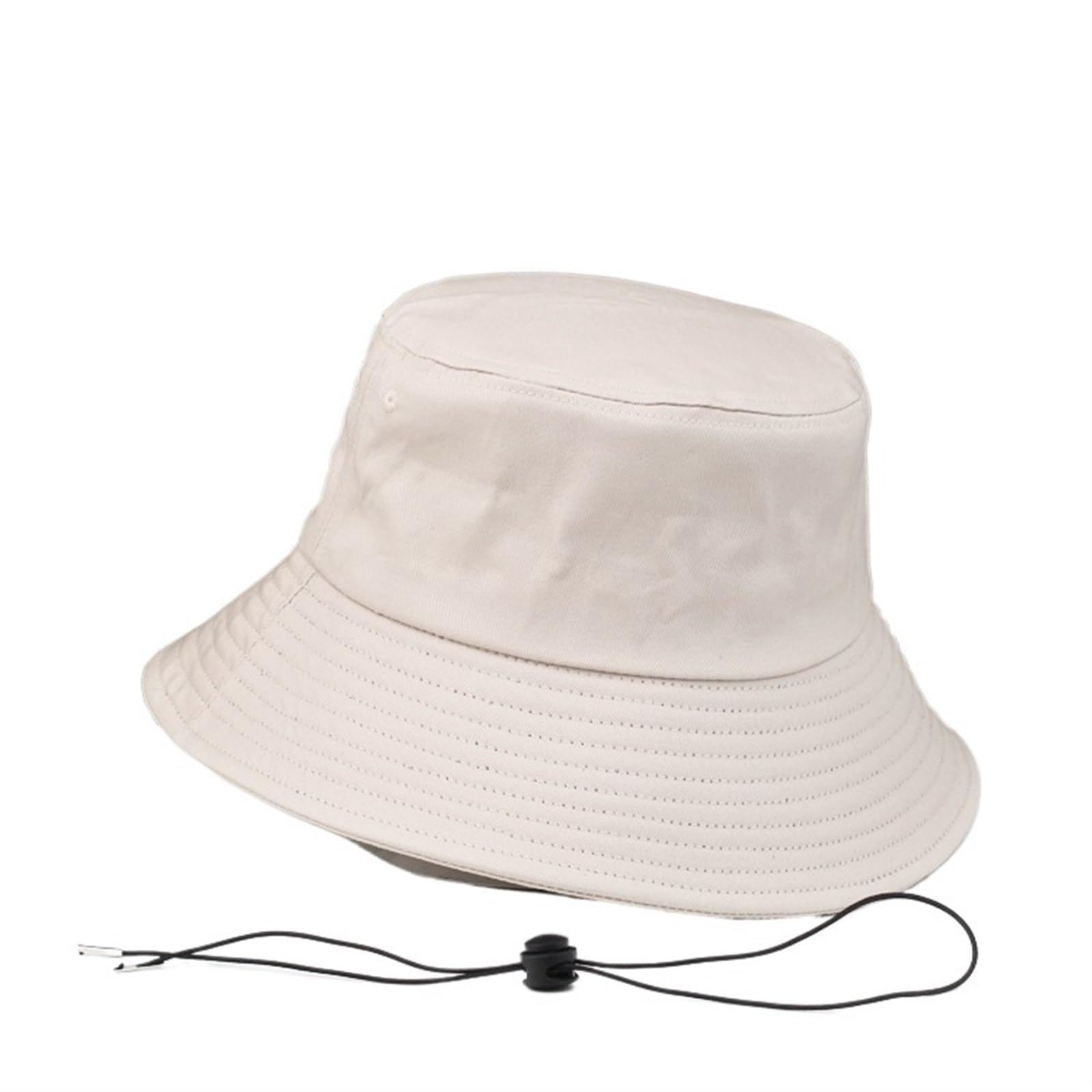 TRRYUIP Bucket Hat 56cm 58cm 60cm 62cm 64cm Pure Cotton Adult Bucket Hats Big Bone Ladies Beach Hat Men Plus Size Plain Fisherman 5 Colors(Beige,58cm)