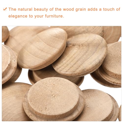Image of uxcell Wood Plugs, 25Pcs 30 x 25 mm - Beech Wood Button Top Plugs, Screw Hole Covers, Decorative Wooden Cover for Stair Chair Craft Furniture Woodworking
