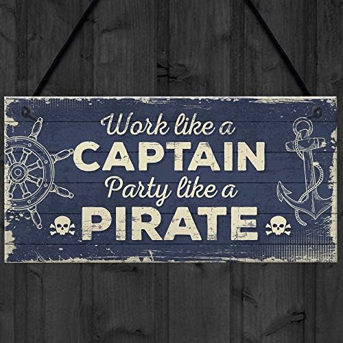 RED OCEAN Funny Nautical Sign Captain Pirate Bar Pub Man Cave Kitchen Plaque Party Friendship Gift For Men