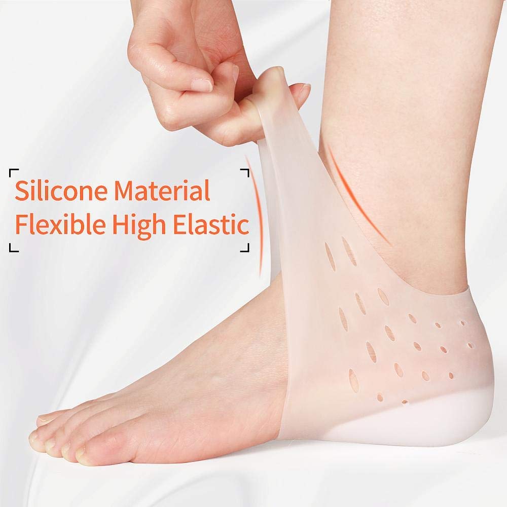 1 Pair Silicone Gel Insoles for Women, Silicone Gel Heel Cups Foot Pain Relief Pads Cushions Ball Foot Gel Pads Cushions