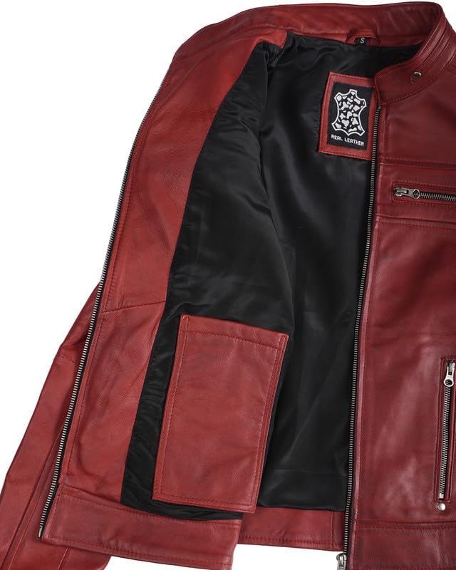 Blingsoul Cafe Racer Leather Jacket Womens - Real Lambskin Leather Jackets for Women - Image 5