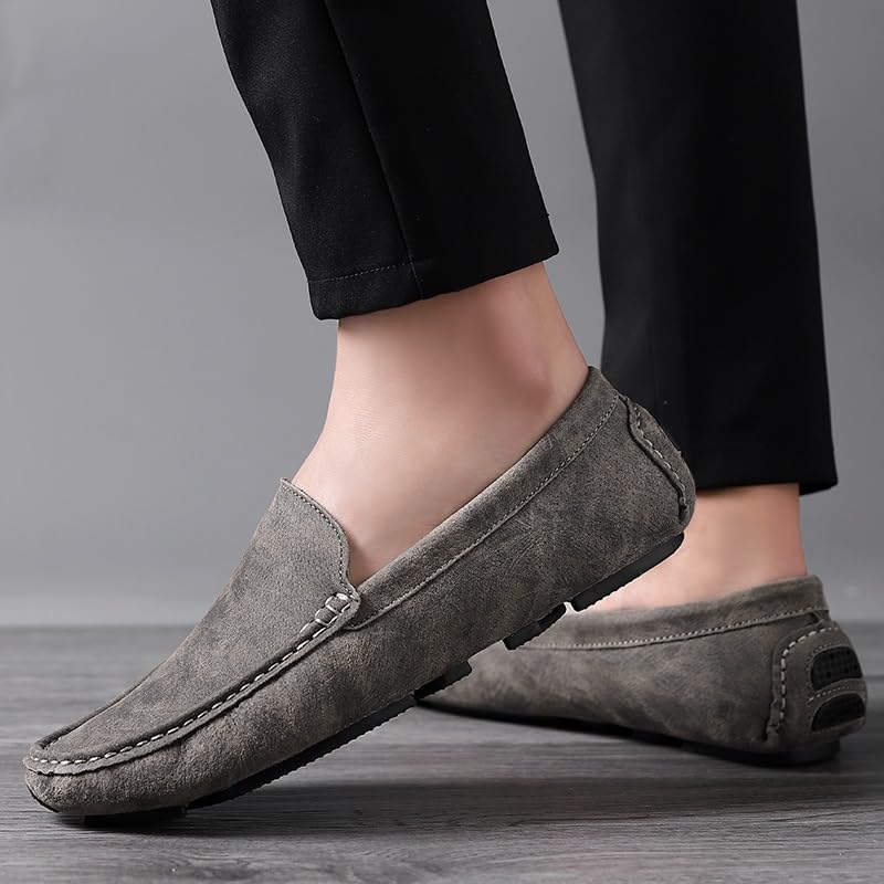 Mens Loafers Vegan Leather Driving Loafers Resistant Anti-Slip Flexible Casual Slip On4