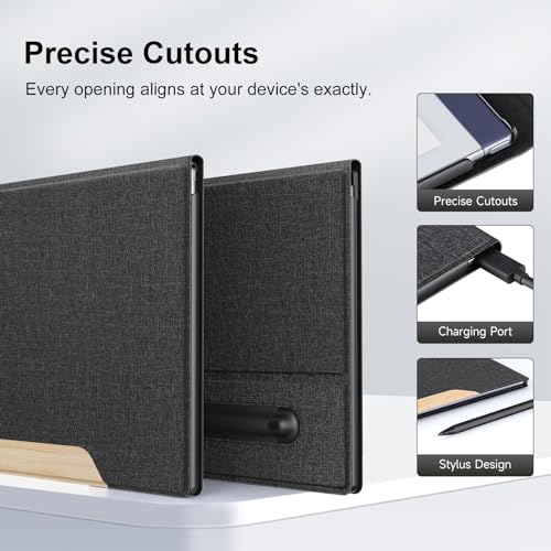 OLAIKE Book Folio Case for Remarkable 2 Paper Tablet 10.3" 2020 Released, Premuin Fabric Smart Cover with Pen Pocket - Image 4
