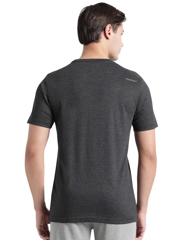 Image of Wildcraft Stylish Men Polyester Kooltex Crewneck Textography T-shirt | Half Sleeve Regular Fit T-shirt for Mens