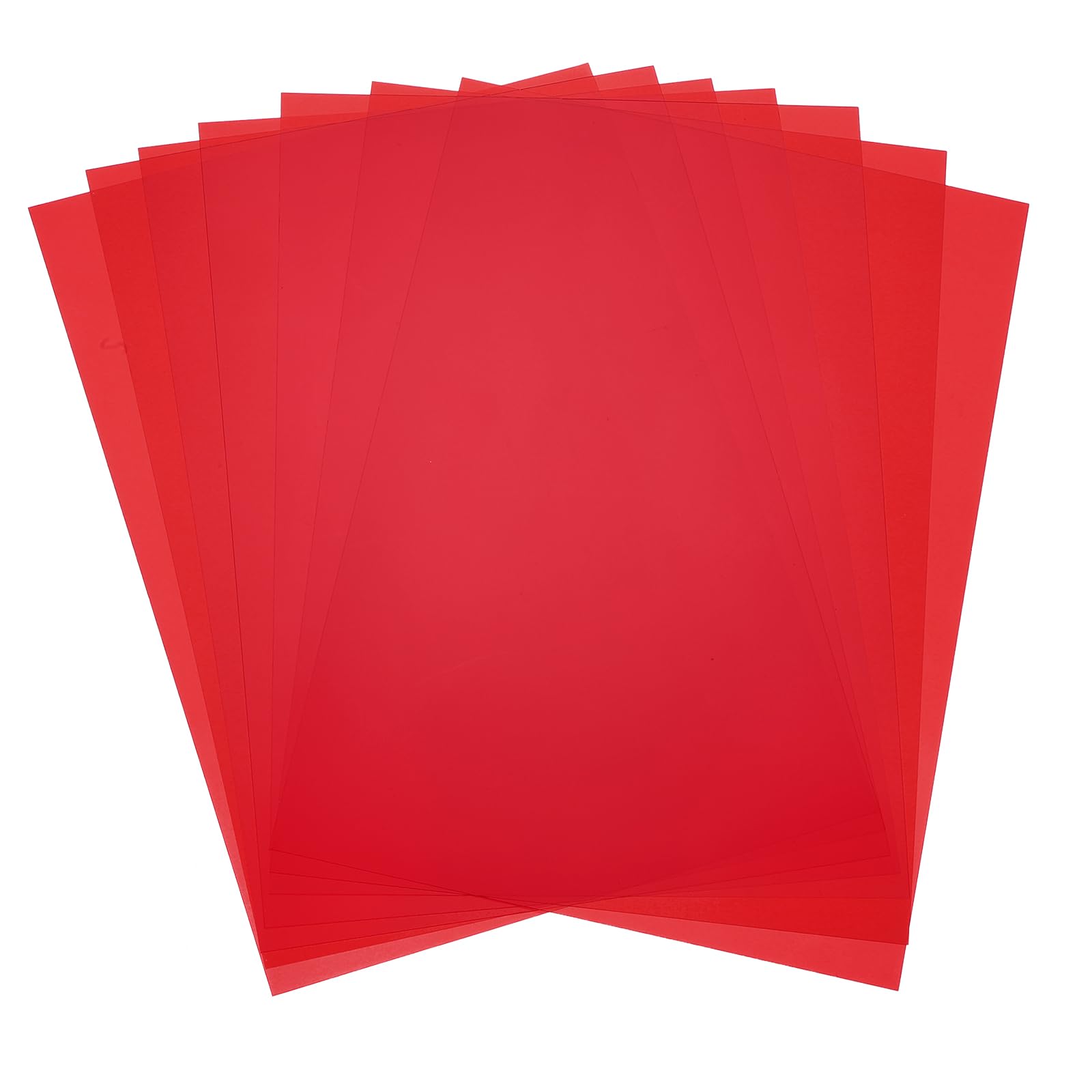 QUARKZMAN 7 Feuilles Plastiques Colorées, A4 Film Transparent Ambre Filtre Lumière Correction Couleur Gel Imperméable 11.7 x 8.3 Feuille pour DIY Artisanat, LED Éclairage, Photo (Rouge)