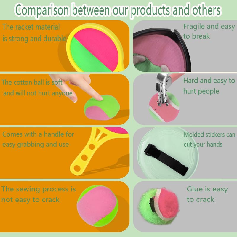 Ekubx Toss and Catch Ball Set - Suction Cup Ball and Catch Game Throwing and Sticky Balls for Family Beaches Yards Playgrounds - Image 3