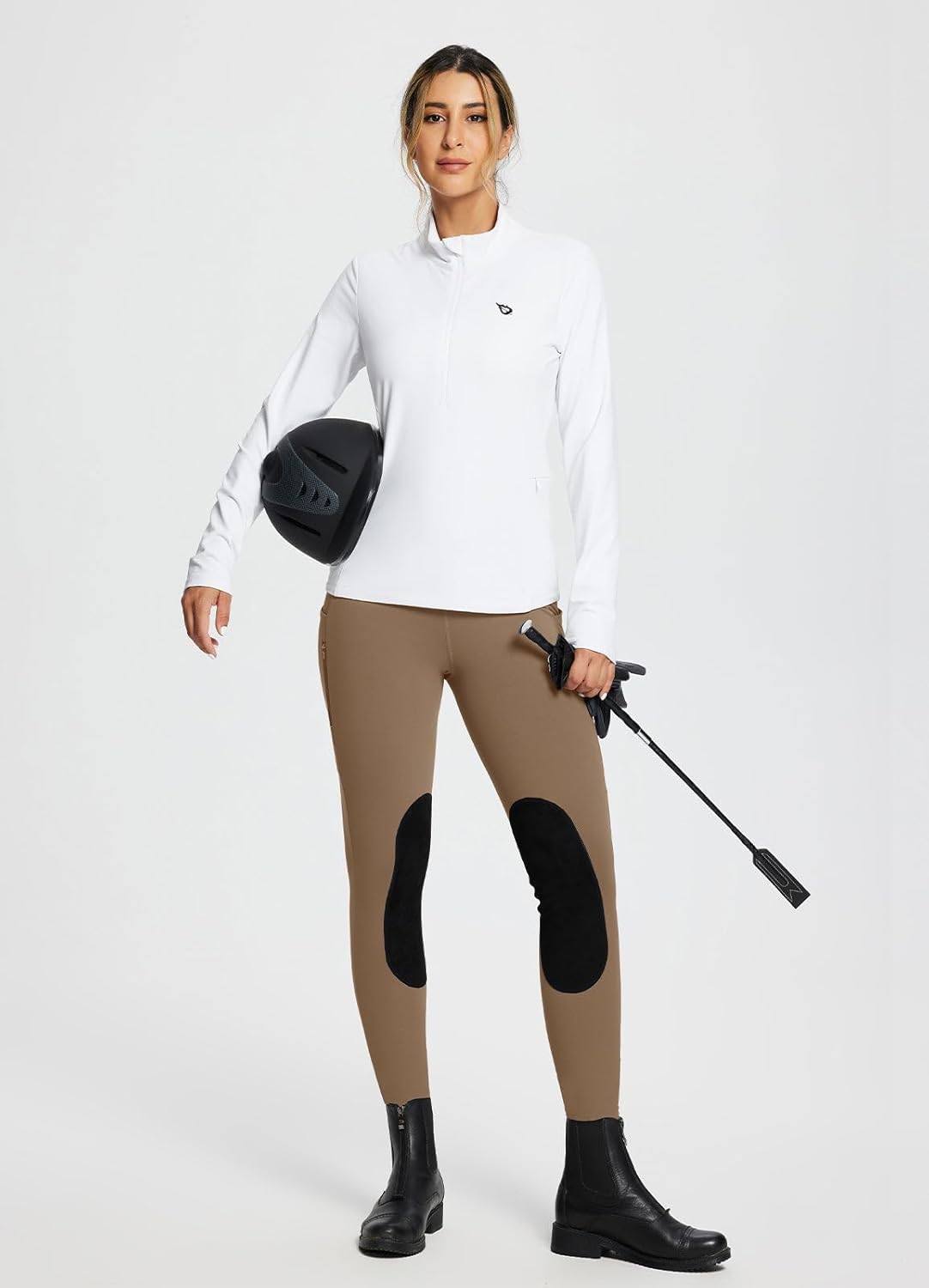 baleaf Women's Winter Horse Riding Pants Fleece Breeches Knee-Patch Equestrian with Pockets Tights Horseback Leggings