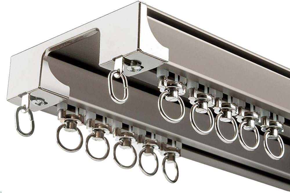 Ceiling Curtain Track Set with Roller - Heavy-Duty Aluminium Rods for Room Divider, 3.3ft~16.4ft Rail Curtains