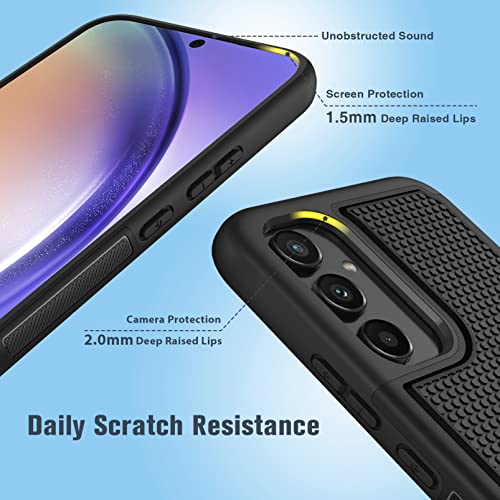 Image of FNTCASE for Galaxy A54-5G Phone Case: Samsung A54 5G Military Grade Drop Protection, 14ft Drop Tested, Screen Protector Included, Anti-Slip Matte Textured, TPU+PC Dual Layer Shockproof Cover (Black)