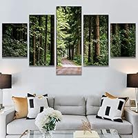 SIGNWIN 5 Panel Canvas Wall Art Rustic Woods for Home Decorations Ready to Hang - 60