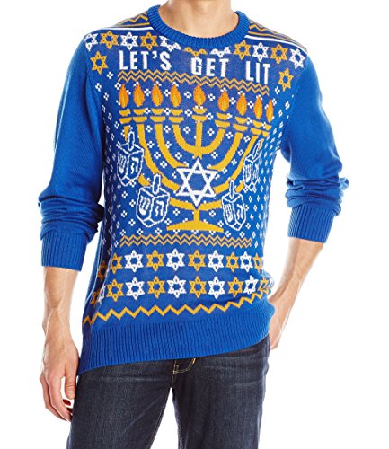 Hybrid Men's Let's Get Lit Sweater, Blue, Small