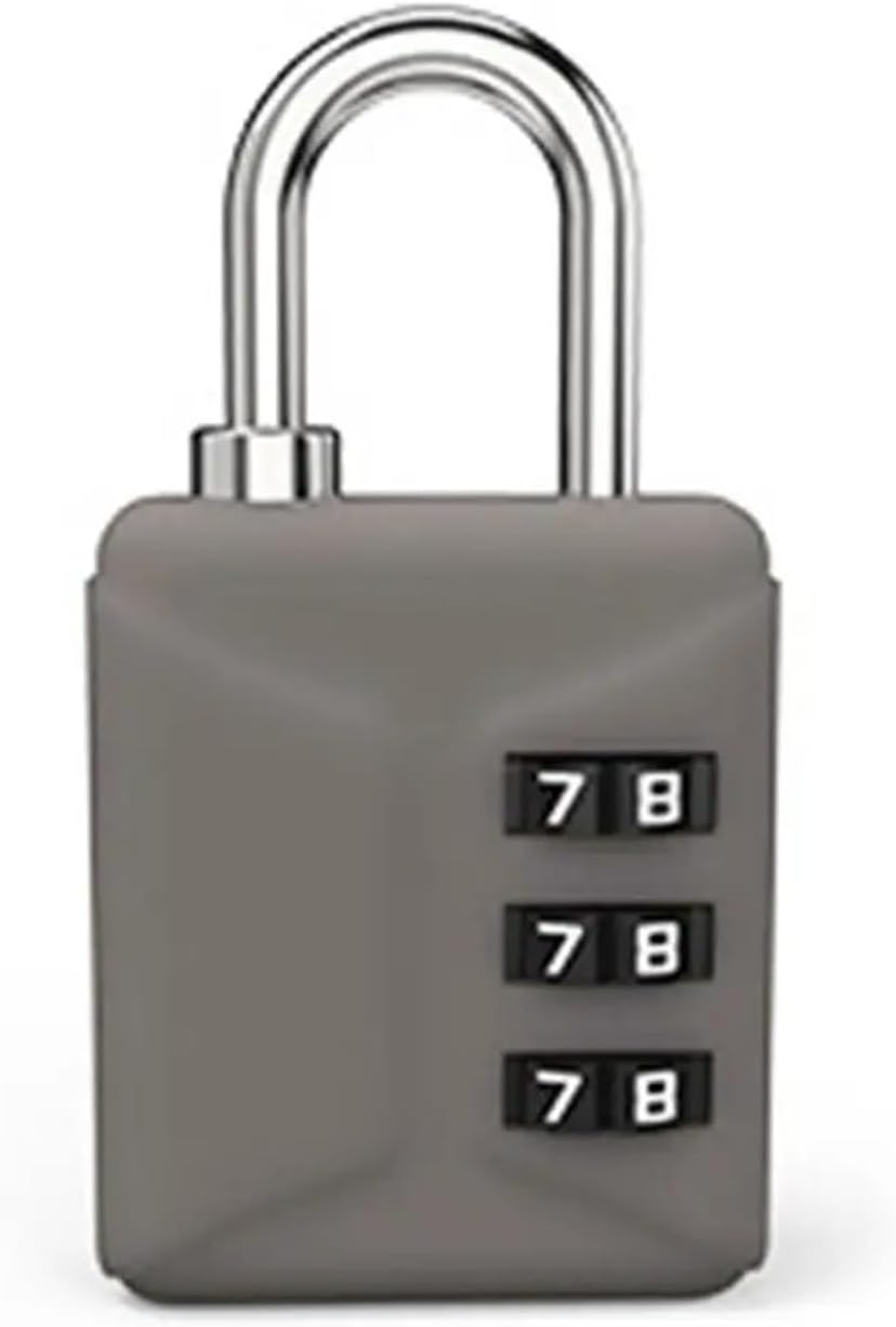 3 Dial Digit Combination Lock ABS Shell Zinc Alloy Password Lock Portable Security Theft Luggage Backpack Suitcase Padlock 1Pcs(Grey)