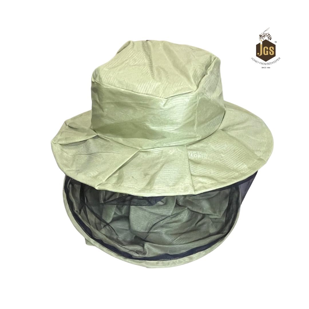 JGS Bee Cap Honeybee Cap | Bee Veil for Protection of Face from Honey Bee Sting | Sting Protection for Neck and Face (Khaki Colour, Pack of - 1) - Image 3 thumbnail