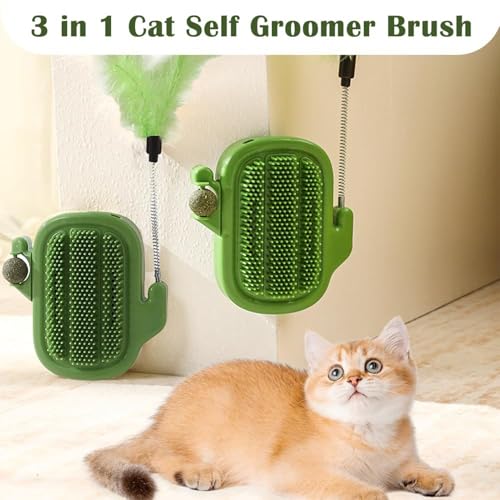 Grattoir d'angle pour chat en cactus | Lot de 2 peignes de toilettage
