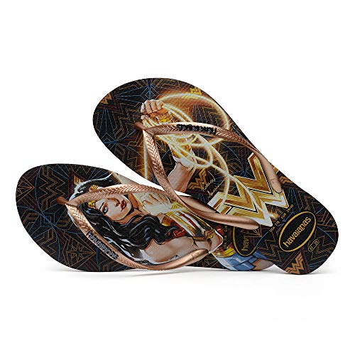 Chinelo Slim Heroinas, Havaianas, Feminino, Preto, 35.5