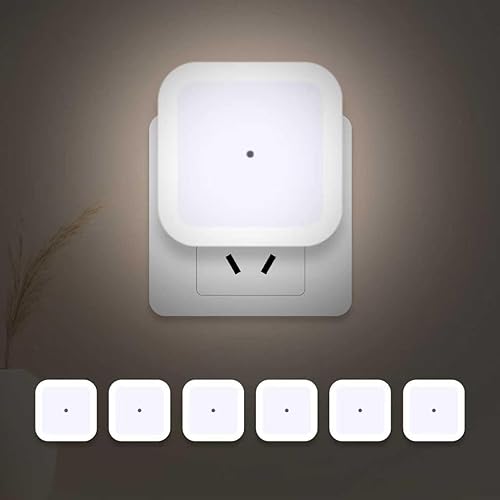 LED Night Light, Dusk to Dawn Plug-in Nightlight with Light Sensor for Bedroom, Bathroom, Hallway, Kids Room, Energy Efficient, Daylight White Light (6 Pack)