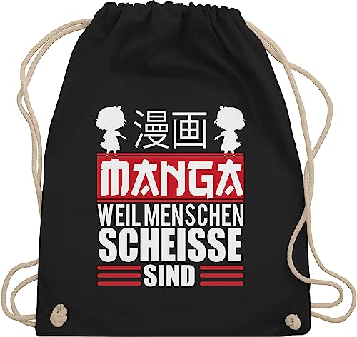 Turnbeutel Rucksack - Anime - Manga - weiß/rot -...
