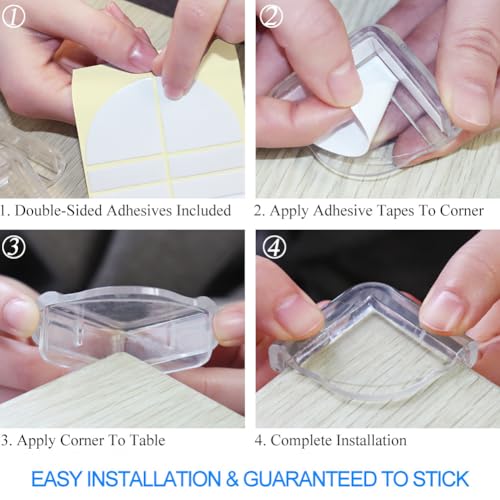 Image of Matyz 16-Pack 1.6 inch Large Clear Corner Protectors - Dual Layer Buffer Structure Soft Table Corner Guards - Child Proof Furniture Corner Safety Bumpers - Up-Down Corner Cover Safety