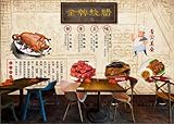 Benutzerdefinierte 3D Wandbild Tapete Wandhintergrunddekoration Gebratenes Fleischrestaurant-350Cmx245Cm