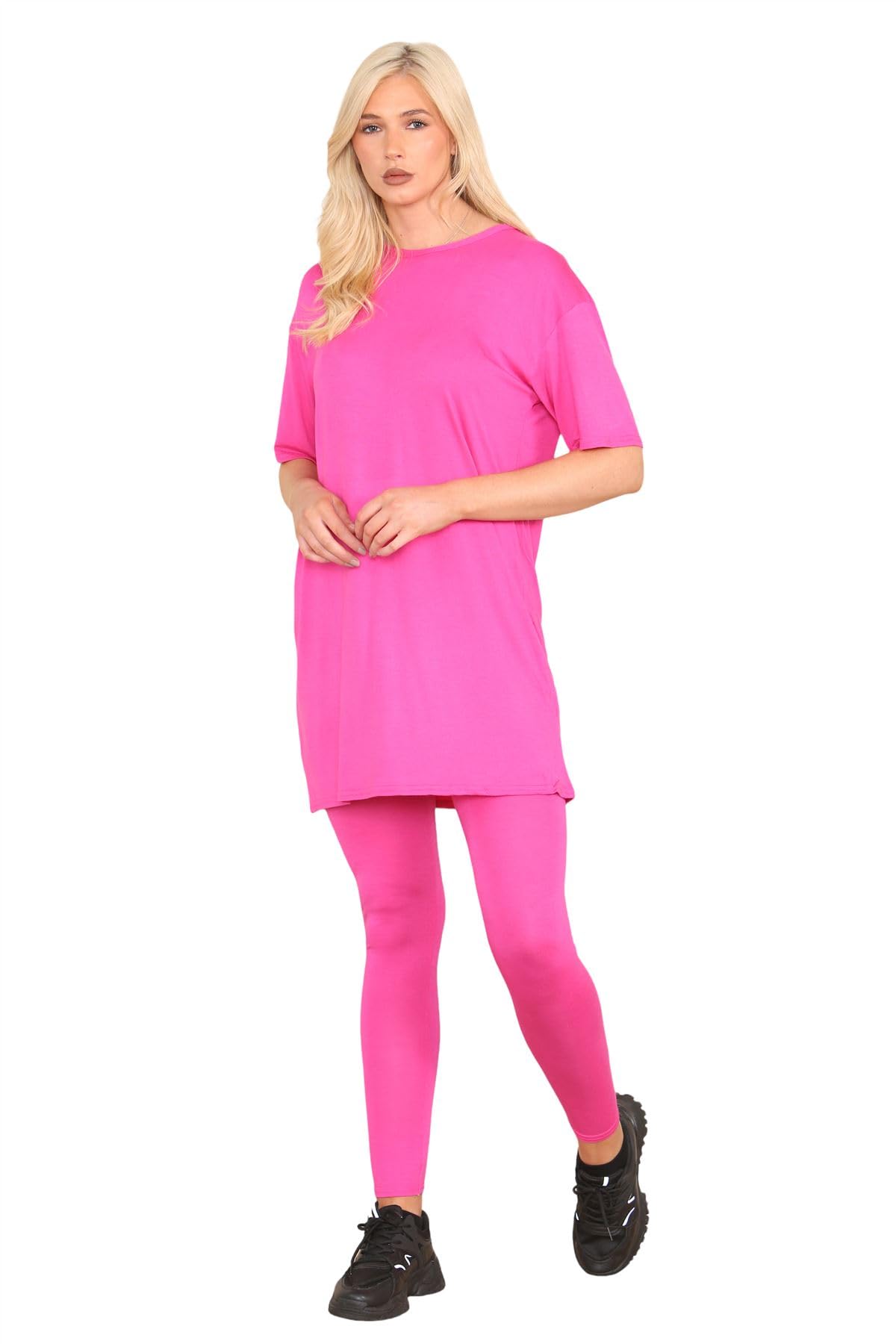 Set di leggings da donna in tinta unita, oversize Ciliegia Medium