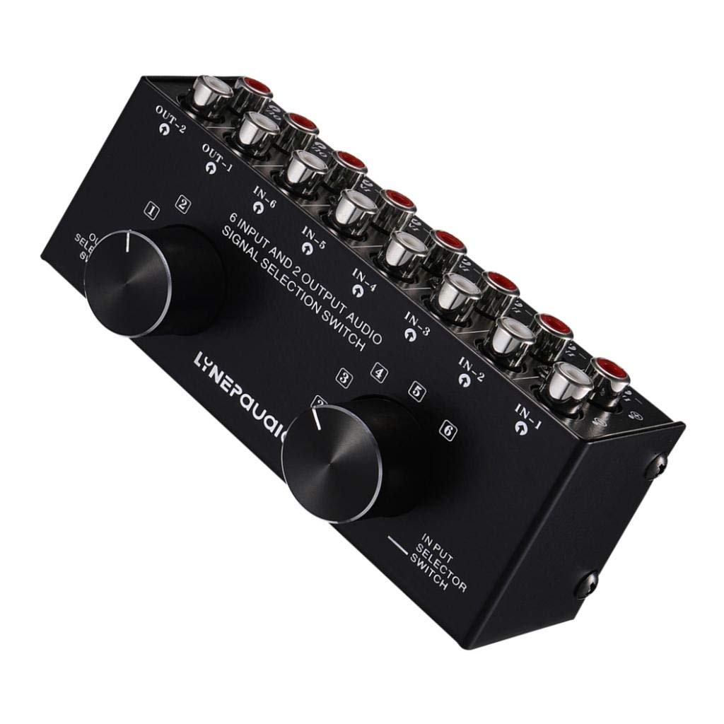 Leeadwaey 6 entrada 2 salida estéreo audio selección altavoz conmutador RCA puerto
