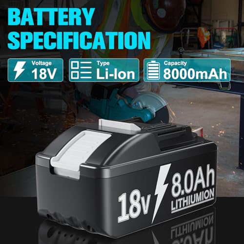 Image of Bonacell 2Pack 8.0Ah Replacement for Makita 18V Battery Compatible with Makita 18Volt Battery BL1815 BL1815N BL1820 BL1820B BL1830 BL1840 BL1840B BL1850 BL1840B