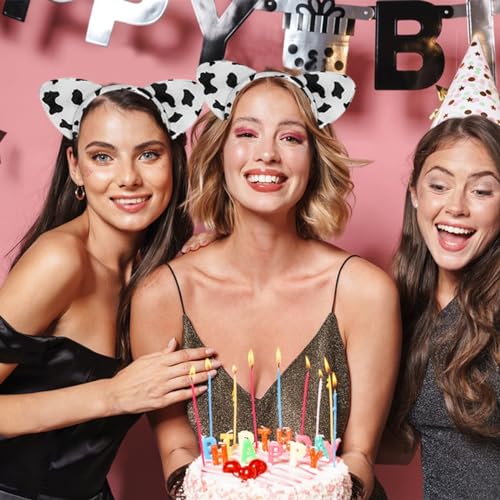 GAROMIA Dalmatiner Kostüm Set 4 Stück Dalmatiner Ohren Hund Schwanz Fliege Socken Tier Kostüm Set Hunde Fasching Party Halloween Zubehör für Damen Kinder Cosplay Maskerade Schwarz Weiß