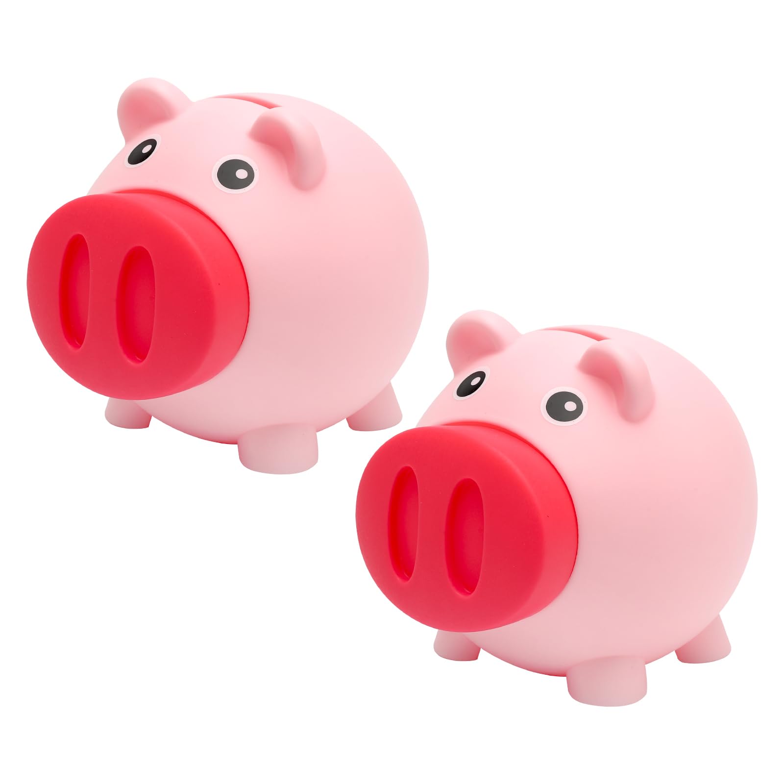 H&W Tirelire Rose Mignonne Filles - Cochon Rose Incassable En Plastique, Cadeau Anniversaire Enfant Décoration Chambre