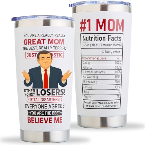 Winzsox Gifts for Mom Birthday, Christmas, Valentines Day, Mothers Day - Best Mom Ever Gift, Cool Mom Birthday Gifts from Daughter, Son - 20oz Insulated Coffee Mug Cup Tumbler, Stainless Steel