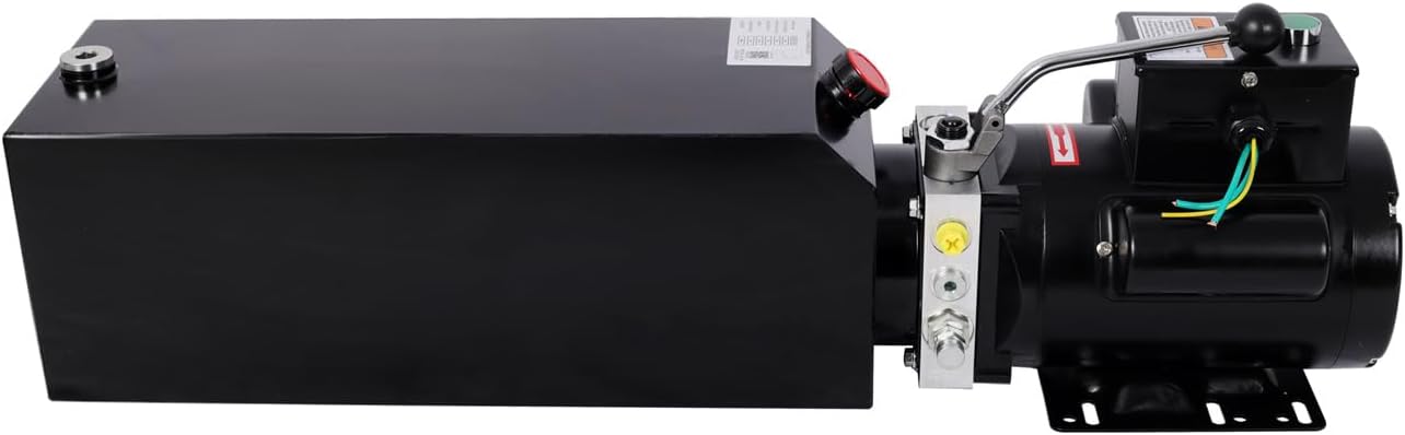 Heavy-Duty Hydraulic Power Unit for Car Lifts, AC 220V Single Phase, Replacement Pump for 2-Post & 4-Post Lifts, Auto Shop Equipment (Black, 16 Quart)