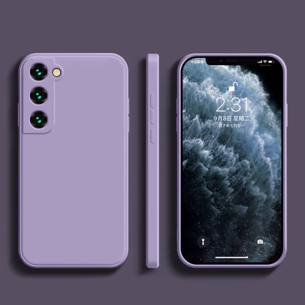 Coque silicone liquide Samsung A32 violet herbe anti-rayure - 6