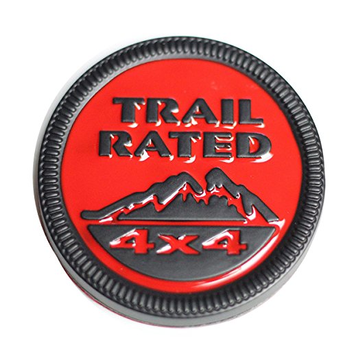 WildAuto Jeep Trail Rated Badge Emblem Badge for Jeep Wrangler (1pc, Red+Black)