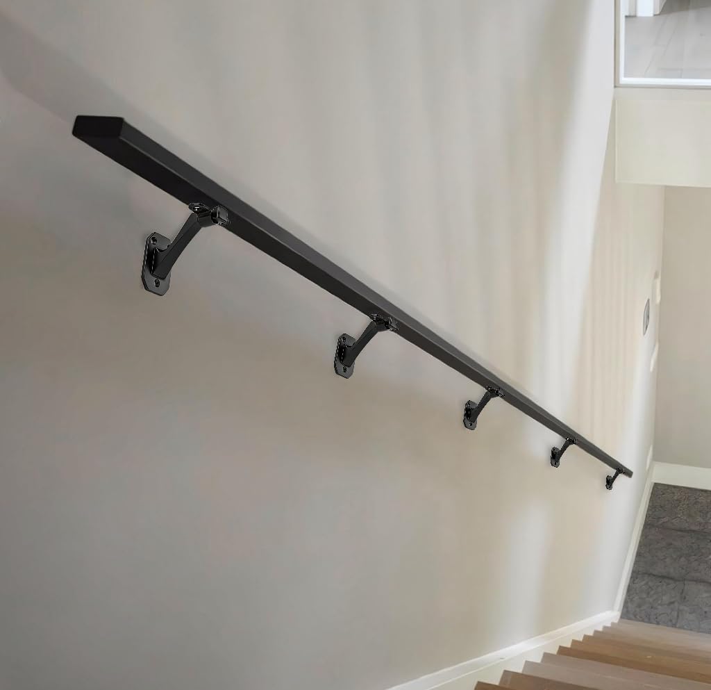 KHTUMEWARE-KH363 Matte Black Handrail Brackets 2-Pack in Matte Black — KHTUMEWARE